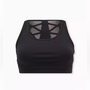 Active Wicking Sports Bra - Performance Core Black with Mesh Back